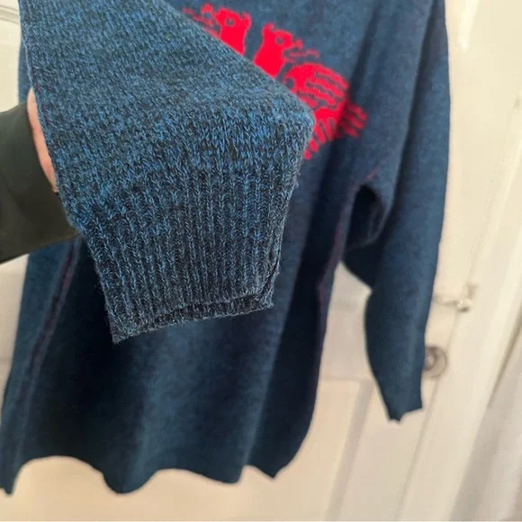3/$20 💥 JP Knits Vintage Sweater Embroidered Double Headed Eagle Collared USA - Picture 10 of 16